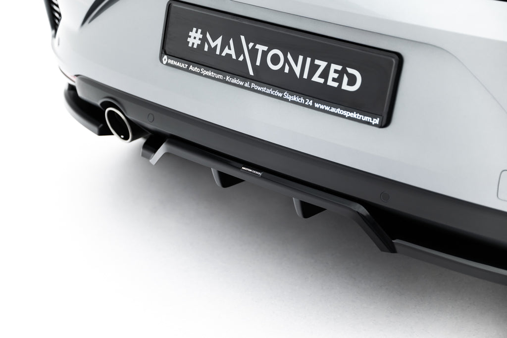Maxton Design Street+ Mittlerer Diffusor RACE passend für Renault Clio Mk5 Facelift schwarz Hochglanz