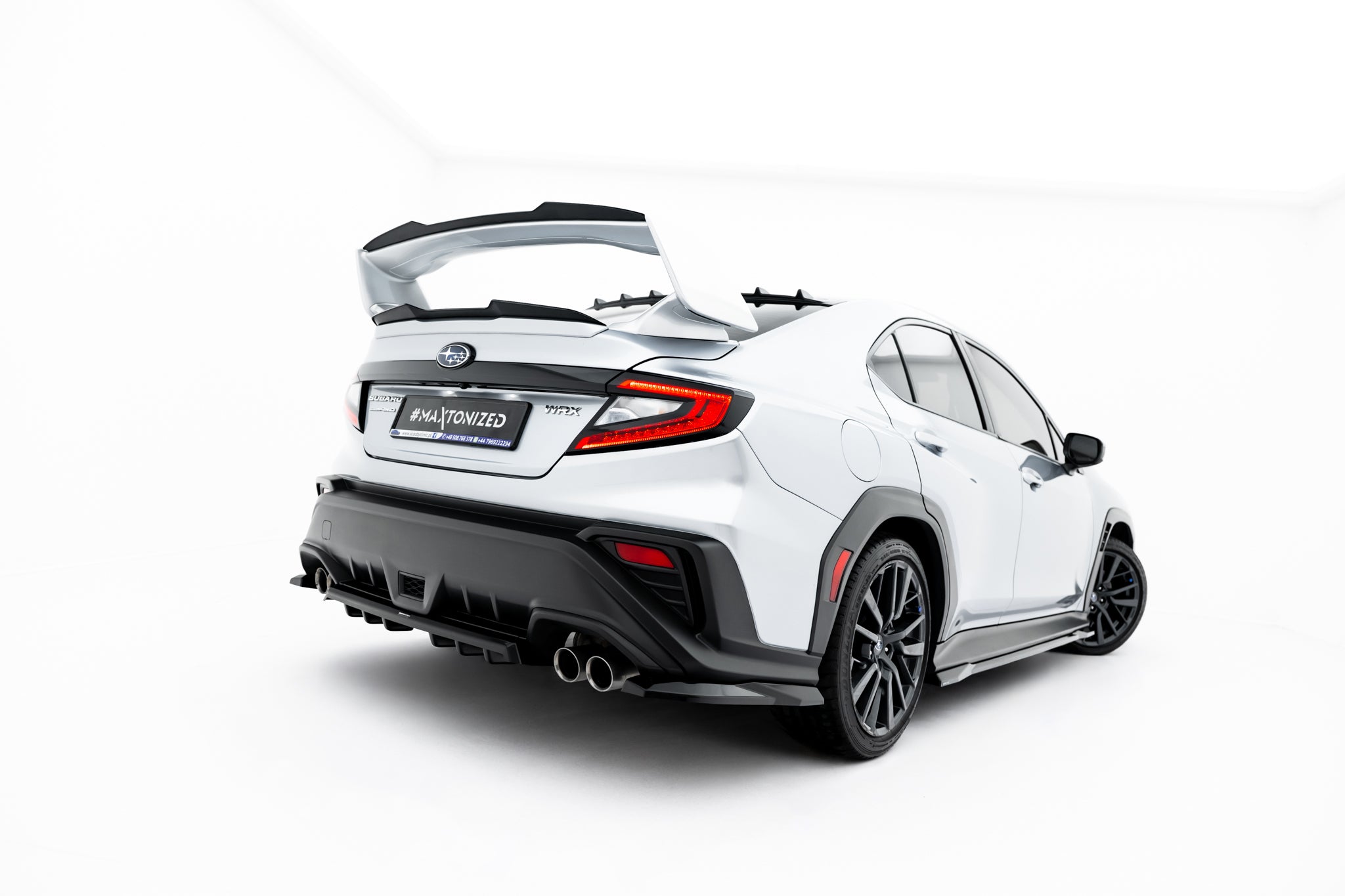 Maxton Design Heck Ansatz Flaps Diffusor passend für Subaru WRX STI Mk2 schwarz Hochglanz