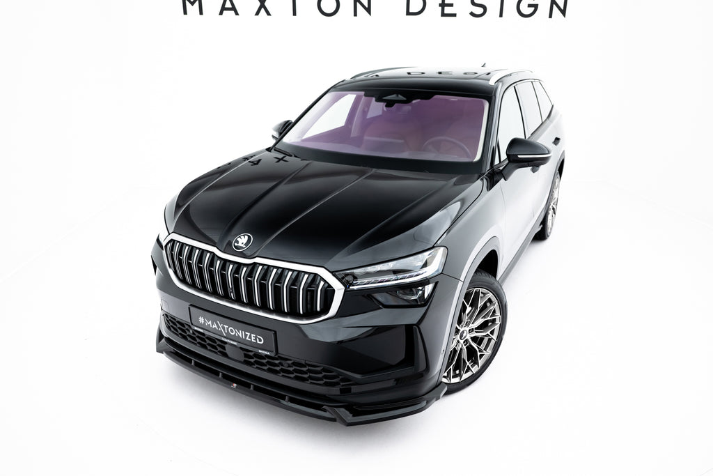 Maxton Design Street+ Spoilerlippe Front Ansatz passend für Skoda Kodiaq Mk2 schwarz Hochglanz