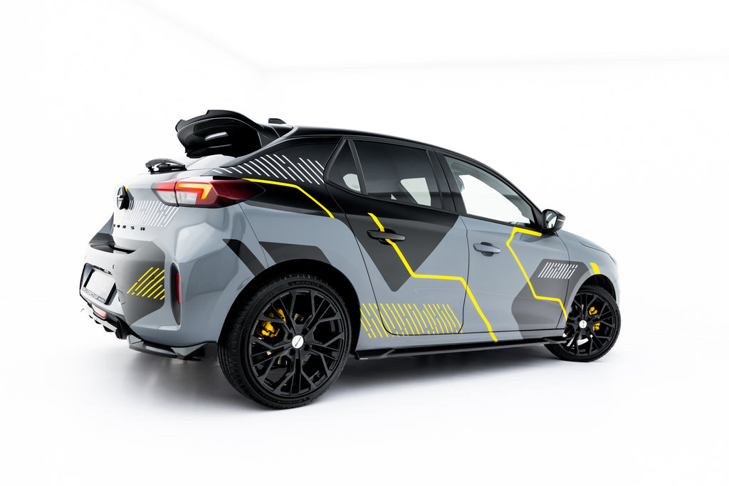Maxton Design Street+ Seitenschweller Leisten passend für Opel Corsa F Facelift (Mk6 Facelift) schwarz Hochglanz