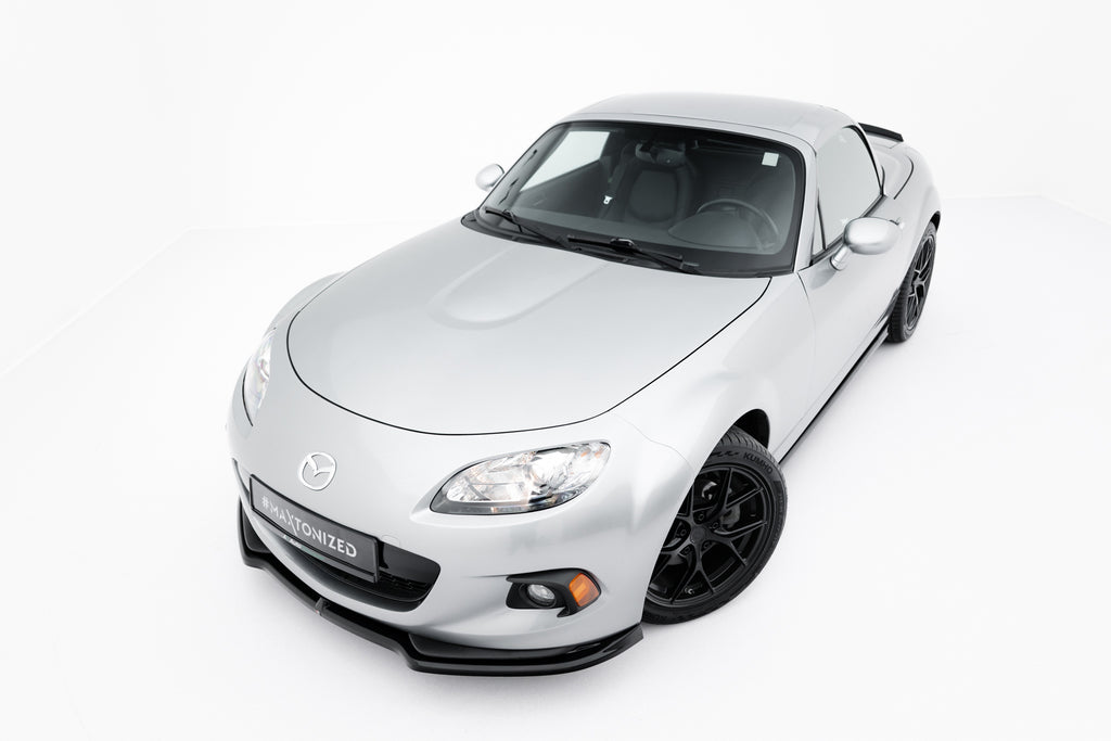 Maxton Design Street+ Spoilerlippe Front Ansatz passend für Mazda MX-5 Mk3 (NC) Facelift schwarz Hochglanz