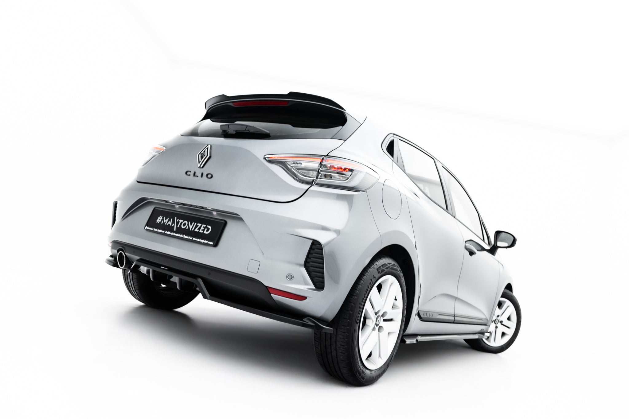 Maxton Design Street+ Mittlerer Diffusor RACE passend für Renault Clio Mk5 Facelift schwarz Hochglanz
