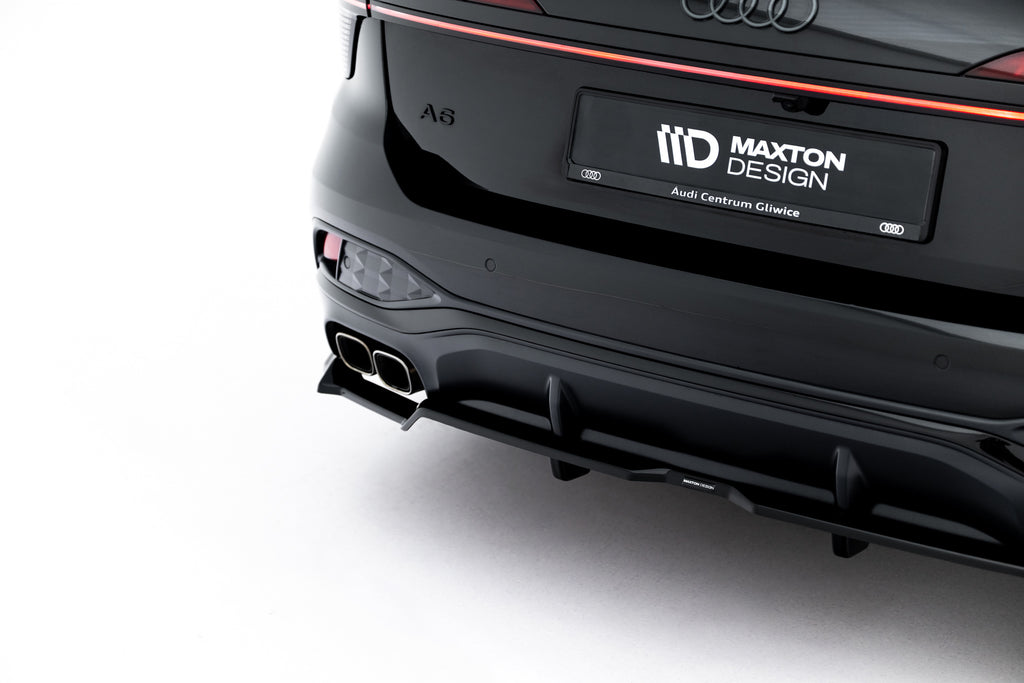 Maxton Design Street+ Mittlerer Diffusor RACE passend für V.1 Audi A6 S-Line C9 schwarz Hochglanz