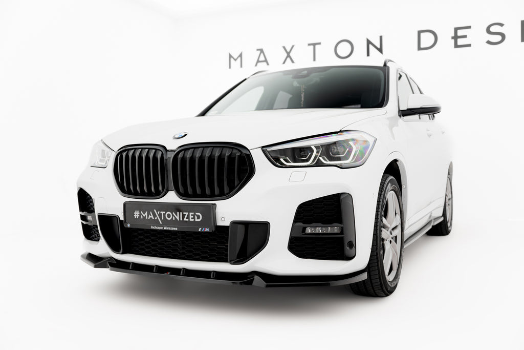 Maxton Design Street+ Spoilerlippe Front Ansatz passend für BMW X1 M-Paket F48 Facelift schwarz Hochglanz