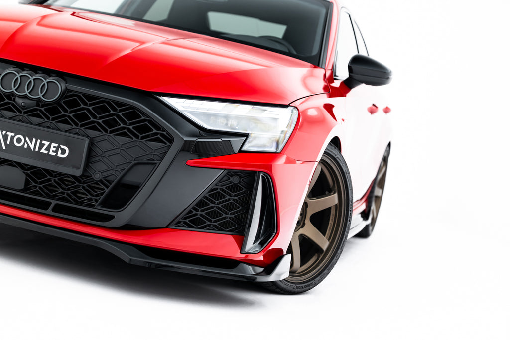 Maxton Design Street+ Spoilerlippe Front Ansatz V.2 passend für Audi RS3 Sportback 8Y Facelift schwarz Hochglanz