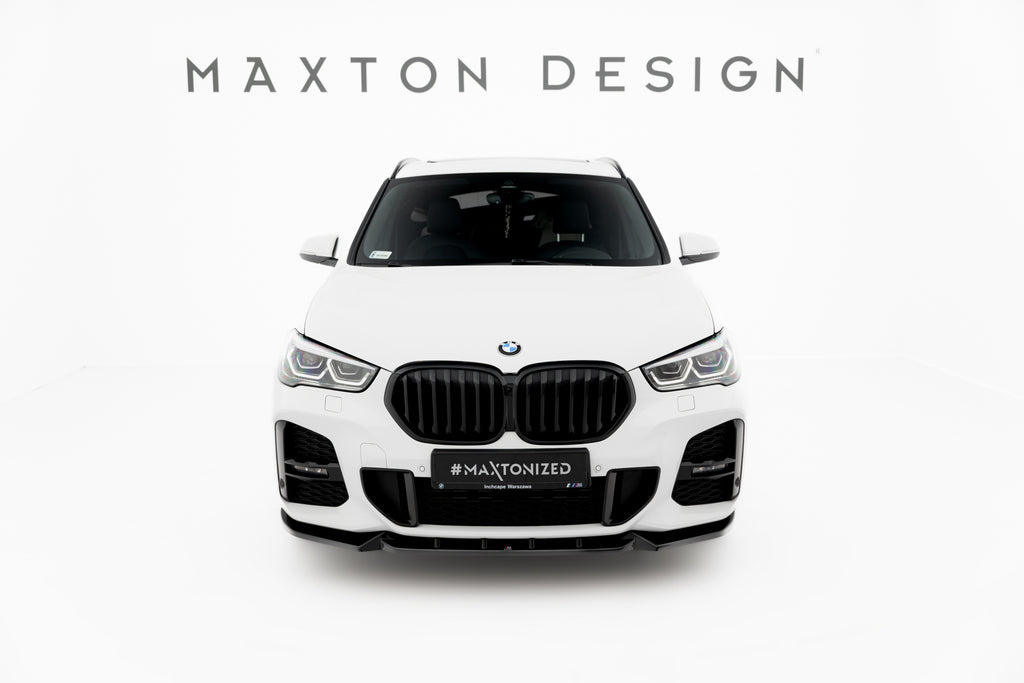 Maxton Design Street+ Spoilerlippe Front Ansatz passend für BMW X1 M-Paket F48 Facelift schwarz Hochglanz