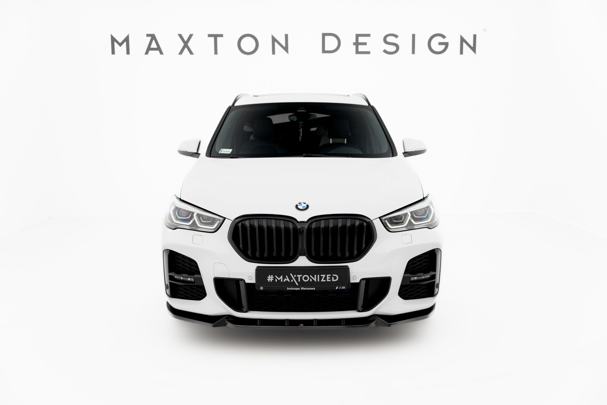 Maxton Design Street+ Spoilerlippe Front Ansatz passend für BMW X1 M-Paket F48 Facelift schwarz Hochglanz