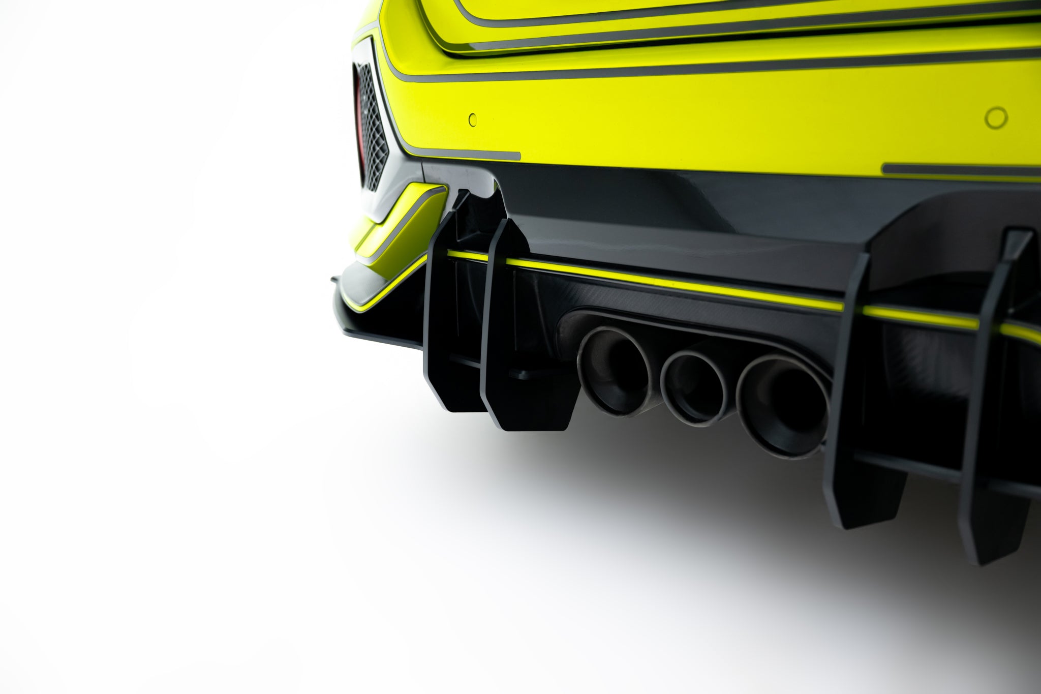 Maxton Design Robuste Racing Diffusor Heck Ansatz V.2 passend für Honda Civic Type-R Mk10 / Mk10 Facelift