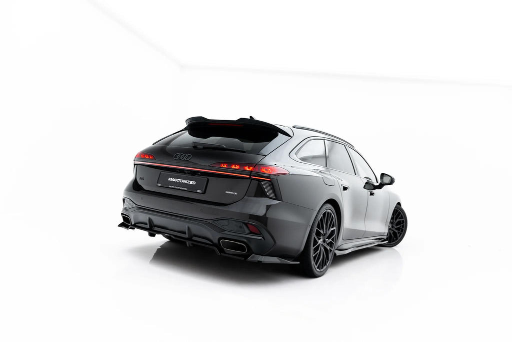 Maxton Design Street+ Mittlerer Diffusor Race Passend für V.3 Audi A6 S-Line C9 Schwarz Hochglanz