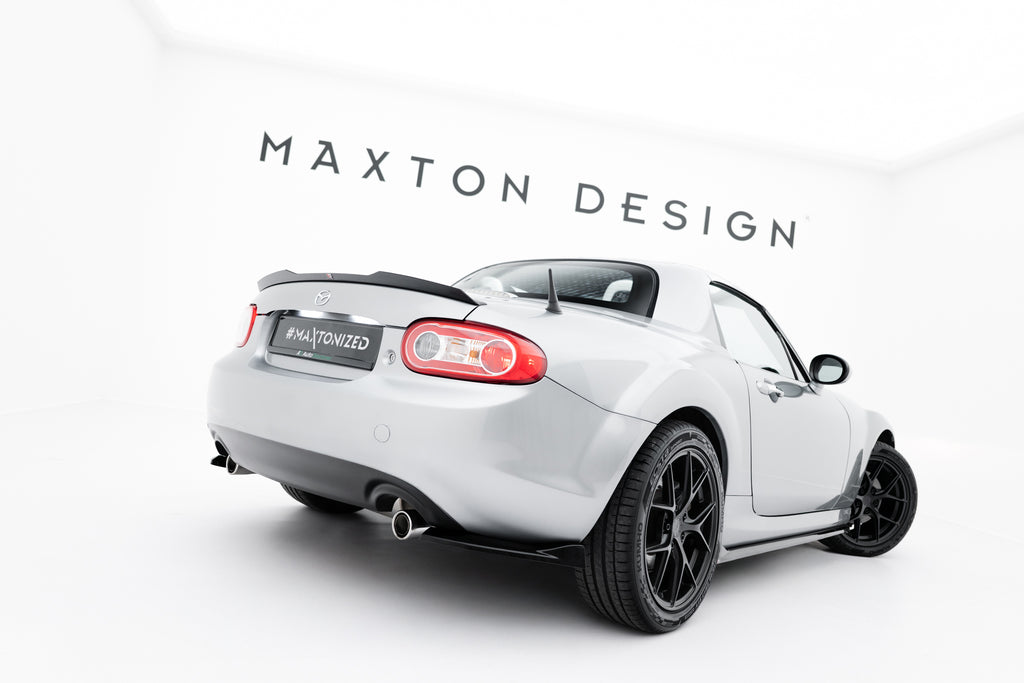Maxton Design Heck Ansatz Flaps Diffusor passend für Mazda MX-5 Mk3 (NC) Facelift schwarz Hochglanz