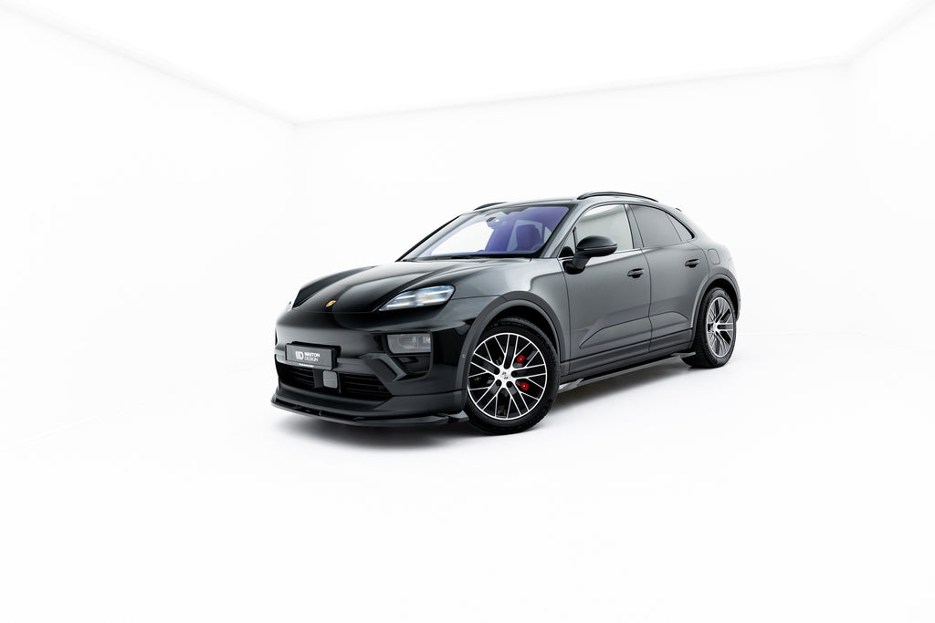 Maxton Design Street+ Spoilerlippe Front Ansatz passend für Porsche Macan EV Mk1 schwarz Hochglanz