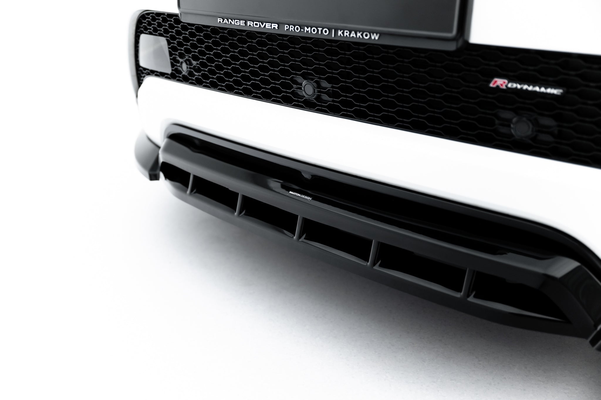 Maxton Design Street+ Spoilerlippe Front Ansatz passend für Land Rover Range Rover Evoque Dynamic Mk2 schwarz Hochglanz