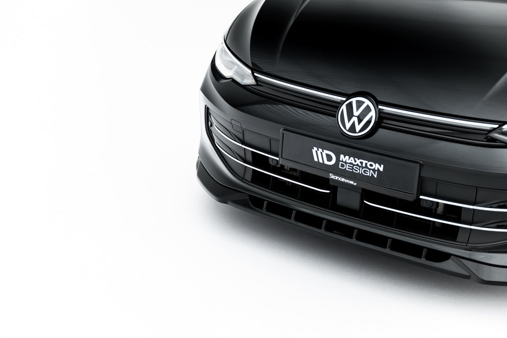 Maxton Design Street+ Spoilerlippe Front Ansatz passend für VW Golf Variant Mk8 Facelift schwarz Hochglanz
