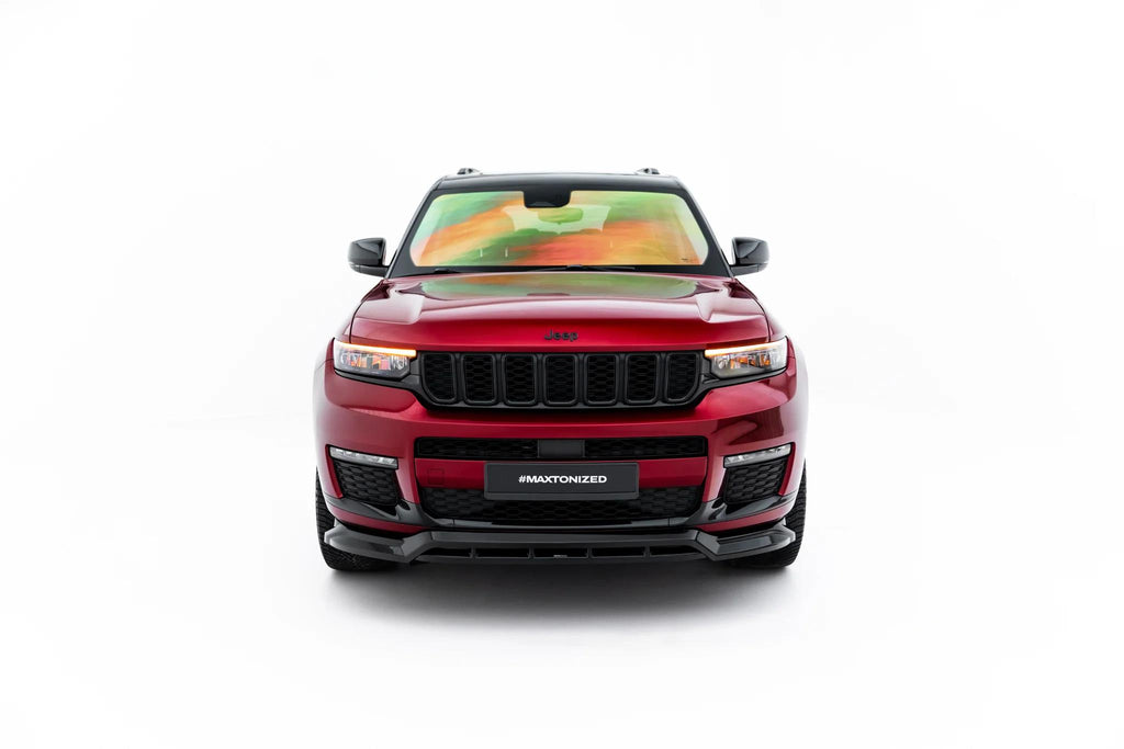 Maxton Design Street+ Spoilerlippe Front Ansatz passend für Jeep Grand Cherokee L Mk5 schwarz Hochglanz