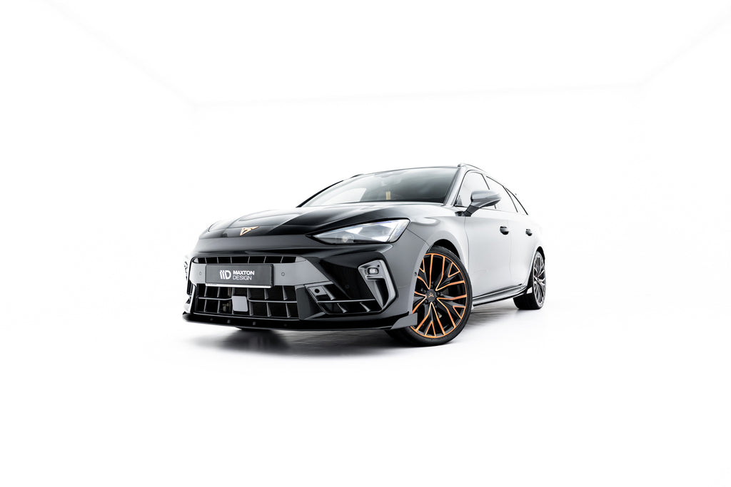 Maxton Design Street Pro Street+ Spoilerlippe Front Ansatz + Flaps passend für Cupra Leon ST / Hatchback Mk1 Facelift schwarz Hochglanz