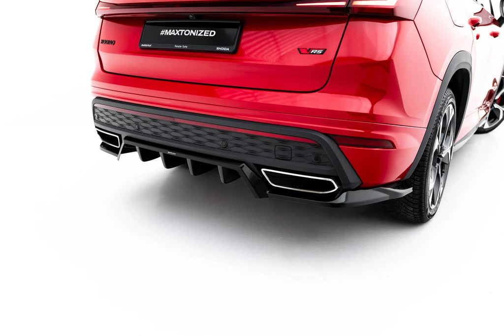 Maxton Design Street+ Mittlerer Diffusor RACE passend für Skoda Kodiaq RS Mk2 schwarz Hochglanz