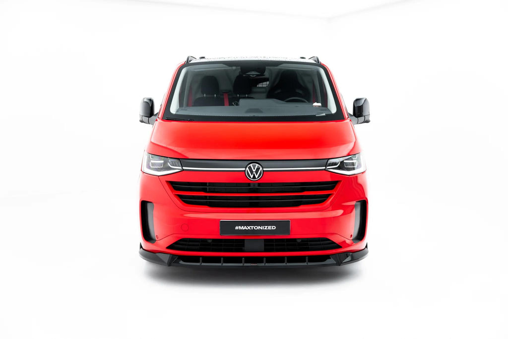 Maxton Design Street+ Spoilerlippe Front Ansatz V.1 passend für VW Transporter T7 schwarz Hochglanz