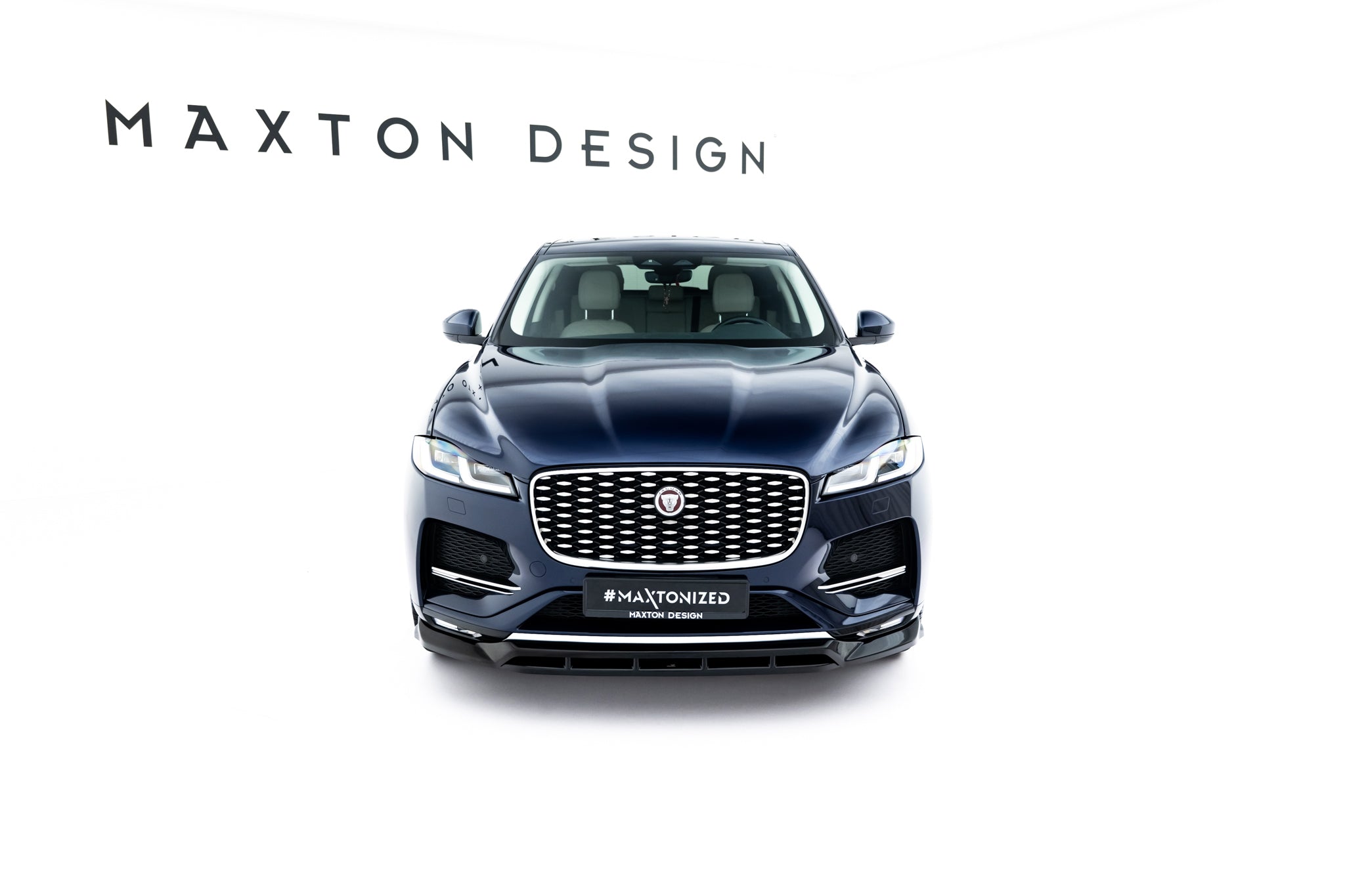 Maxton Design Street+ Spoilerlippe Front Ansatz passend für Jaguar F-Pace R-Sport X761 Facelift schwarz Hochglanz
