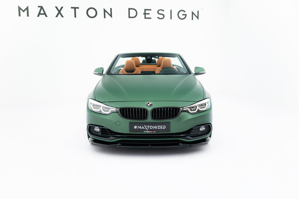 Maxton Design Street+ Spoilerlippe Front Ansatz passend für BMW 4er Cabrio / Coupe F33 / F32 schwarz Hochglanz