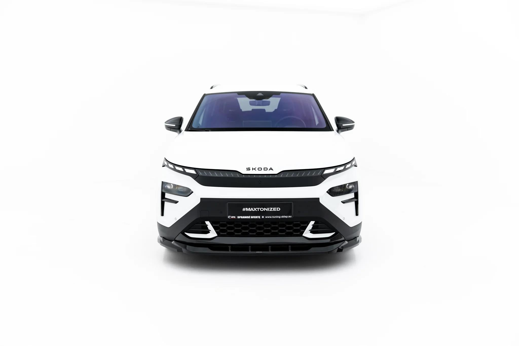 Maxton Design Street+ Spoilerlippe Front Ansatz Passend für Skoda Elroq RS Mk1 Schwarz Hochglanz