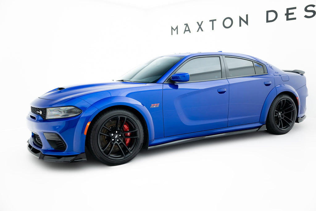 Maxton Design Street+ Seitenschweller Leisten passend für Dodge Charger RT Scat Pack Widebody Mk3 Facelift schwarz Hochglanz