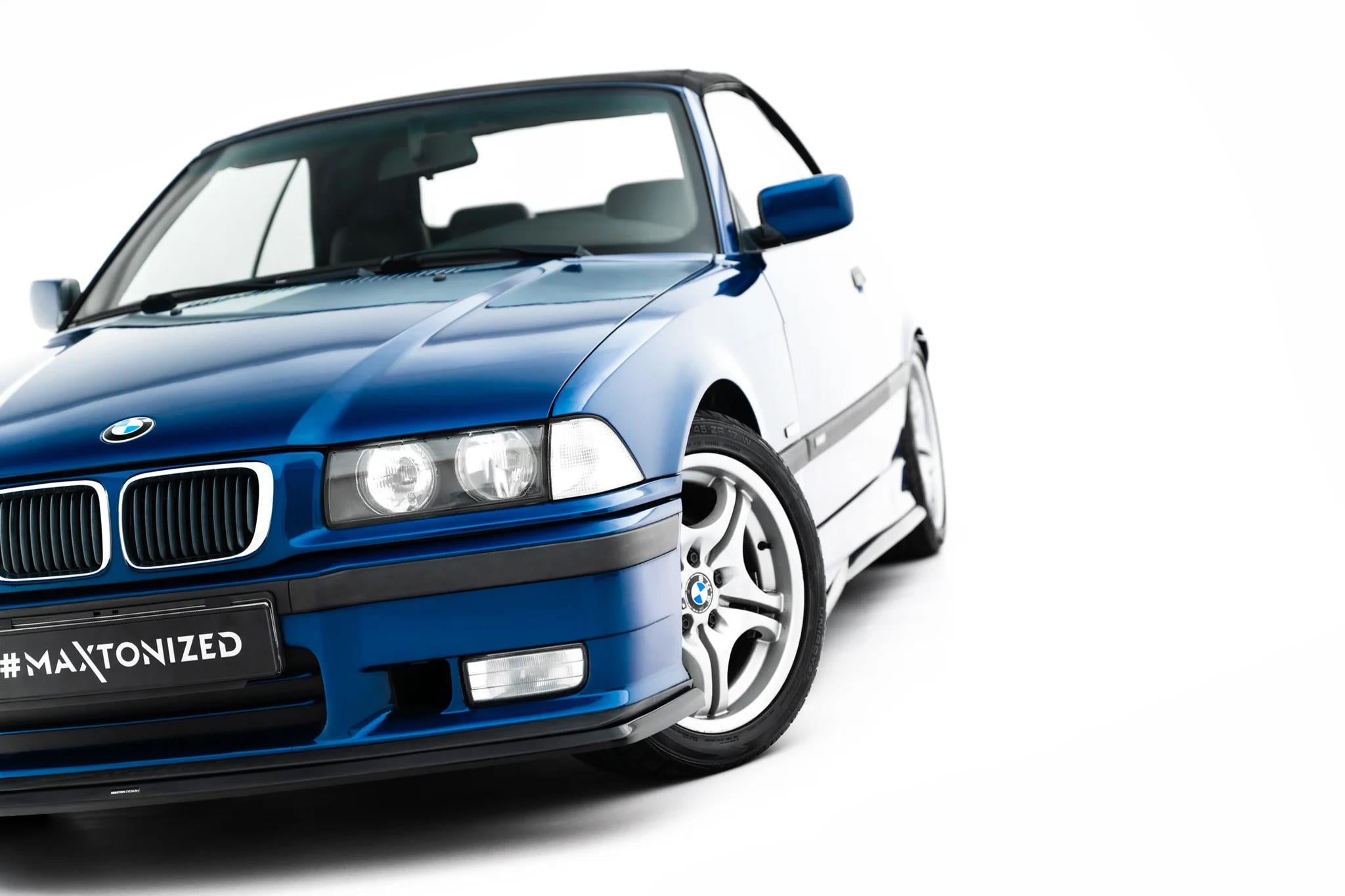 Maxton Design Street+ Spoilerlippe Front Ansatz V.3 passend für BMW M3 / 3 M-Paket Coupe / Cabrio E36 schwarz Hochglanz