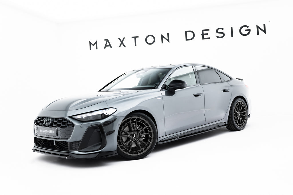 Maxton Design Street+ Seitenschweller Leisten passend für Audi A5 S-Line / S5 Limousine / Avant B10 schwarz Hochglanz