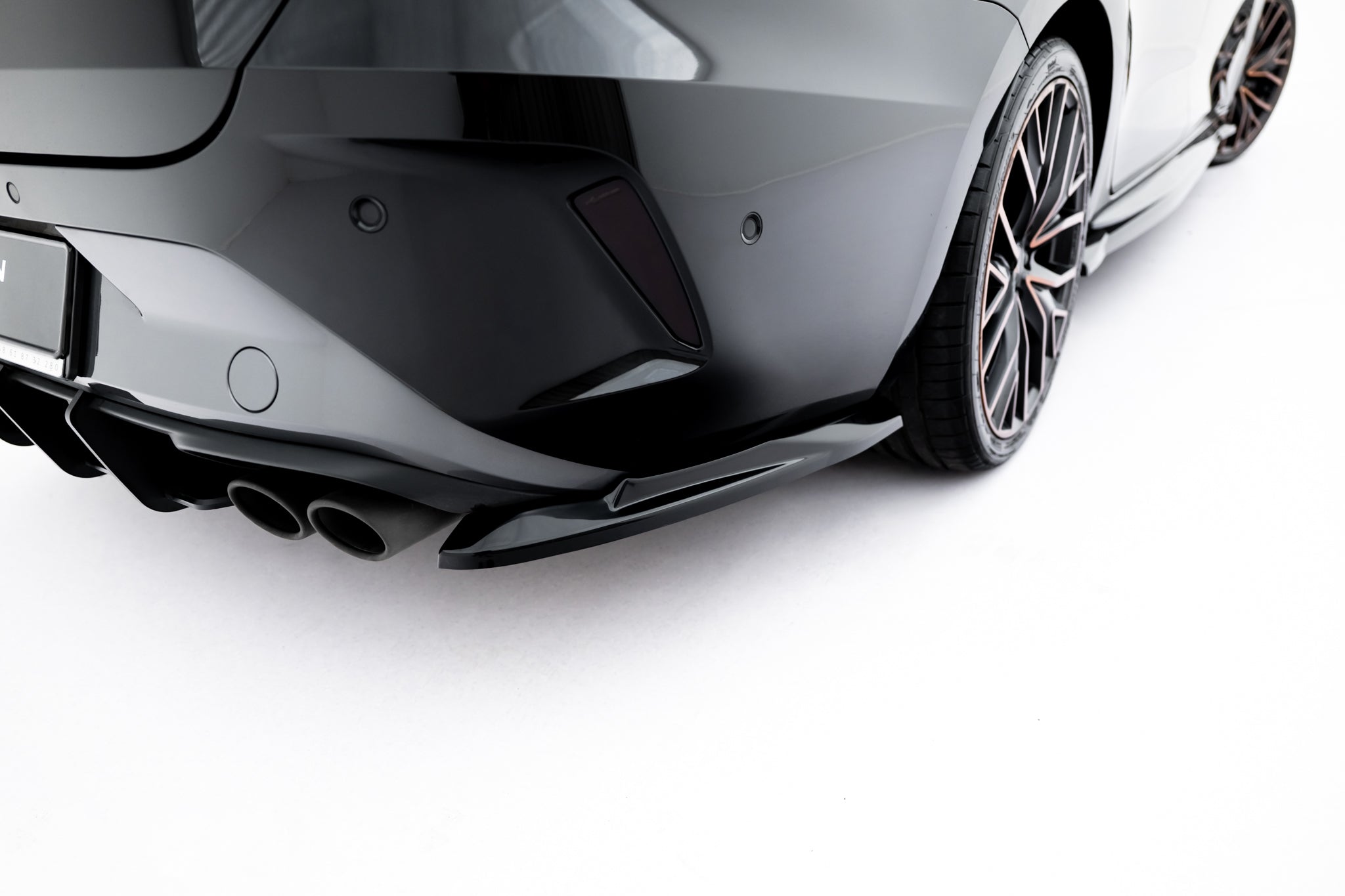 Maxton Design Heck Ansatz Flaps Diffusor V.4 passend für Cupra Leon ST Mk1 Facelift schwarz Hochglanz