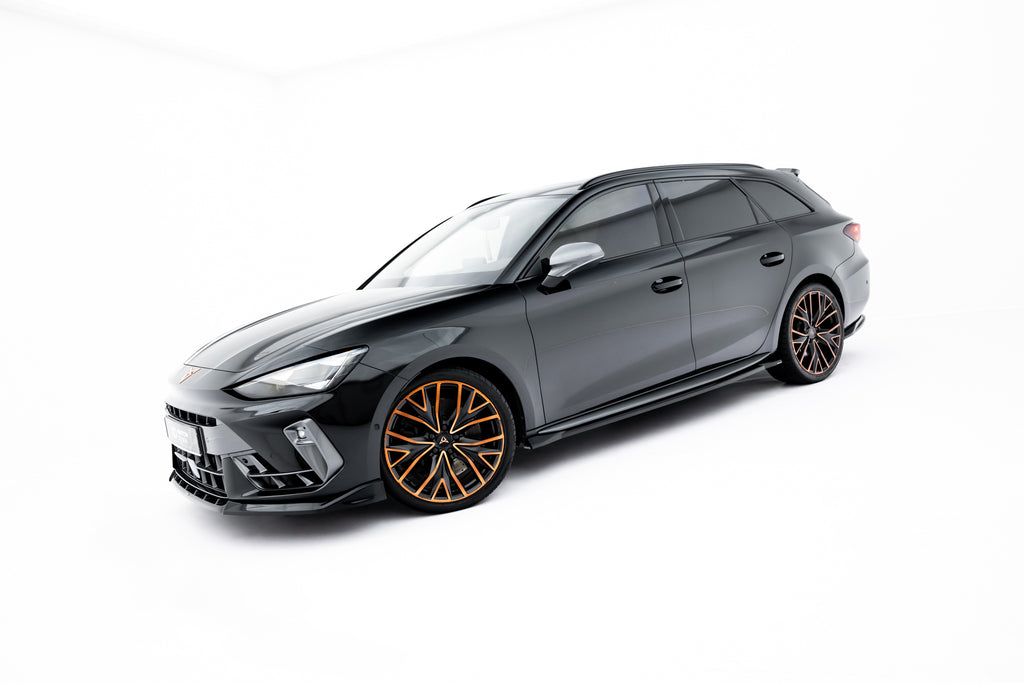 Maxton Design Street+ Seitenschweller Leisten V.2 passend für Cupra Leon ST / Hatchback Aero Mk1 / Mk1 Facelift schwarz Hochglanz