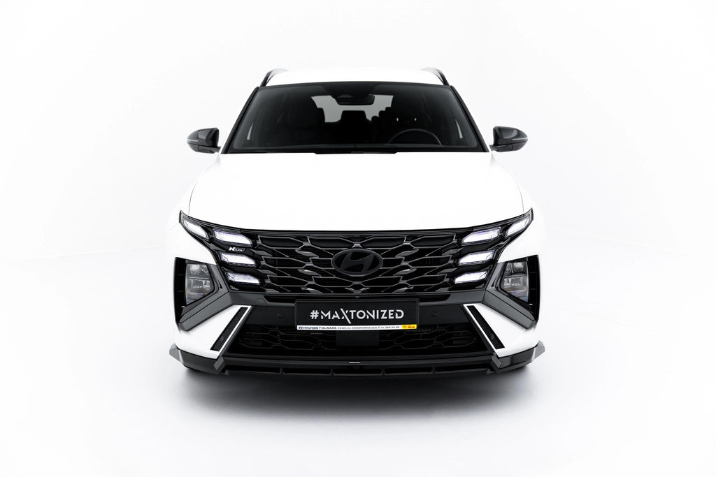 Maxton Design Street+ Spoilerlippe Front Ansatz passend für Hyundai Tucson N-Line Mk4 Facelift schwarz Hochglanz