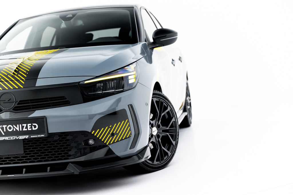 Maxton Design Street+ Spoilerlippe Front Ansatz passend für Opel Corsa F Facelift (Mk6 Facelift) schwarz Hochglanz