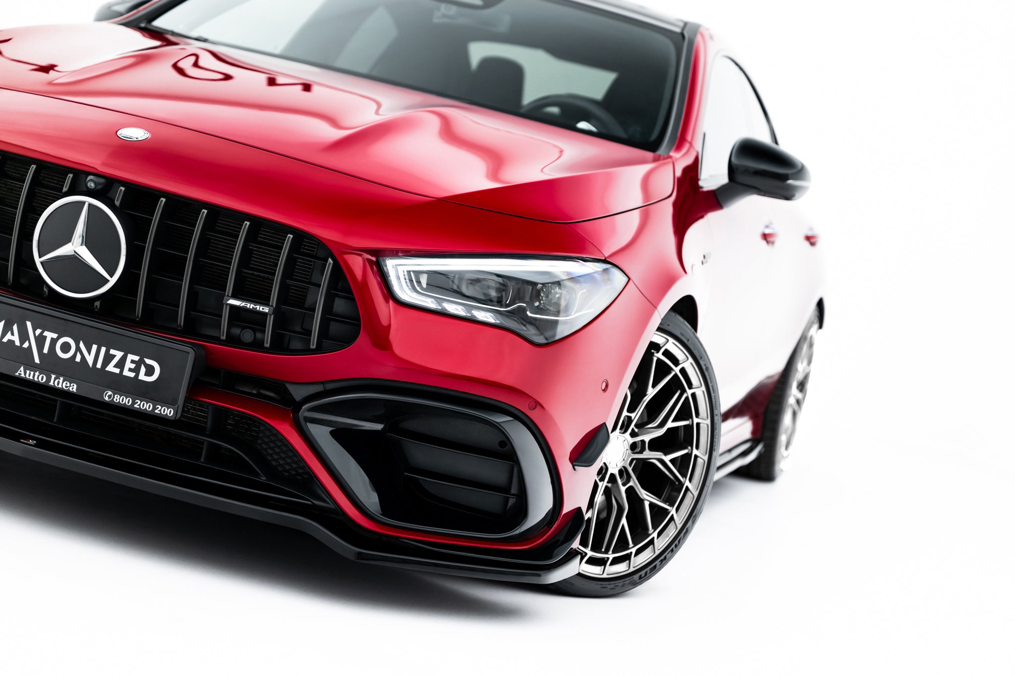 Maxton Design Street+ Spoilerlippe Front Ansatz V.4 passend für Mercedes-AMG CLA 45 Aero C118 schwarz Hochglanz