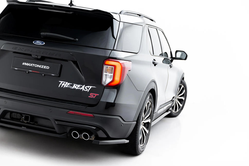Maxton Design Heck Ansatz Flaps Diffusor für Ford Explorer ST Mk6 [2019-2024] | Schwarz Hochglanz | ABS-Kunststoff