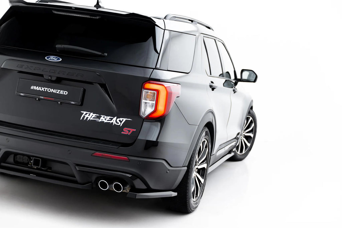 Maxton Design Heck Ansatz Flaps Diffusor für Ford Explorer ST Mk6 [2019-2024] | Schwarz Hochglanz | ABS-Kunststoff