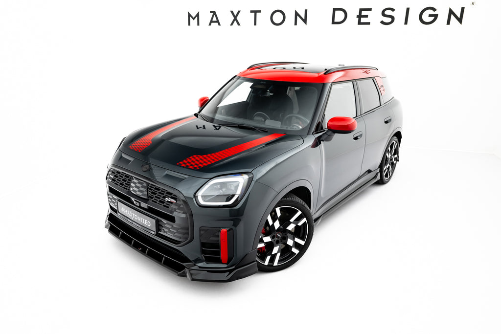 Maxton Design Street+ Spoilerlippe Front Ansatz passend für Mini Countryman JCW U25 schwarz Hochglanz