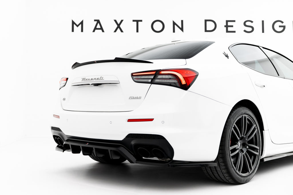 Maxton Design Street+ Mittlerer Diffusor RACE passend für Maserati Ghibli Modena Mk3 Facelift schwarz Hochglanz