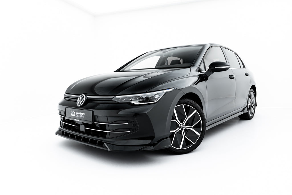 Maxton Design Street+ Spoilerlippe Front Ansatz passend für VW Golf Variant Mk8 Facelift schwarz Hochglanz