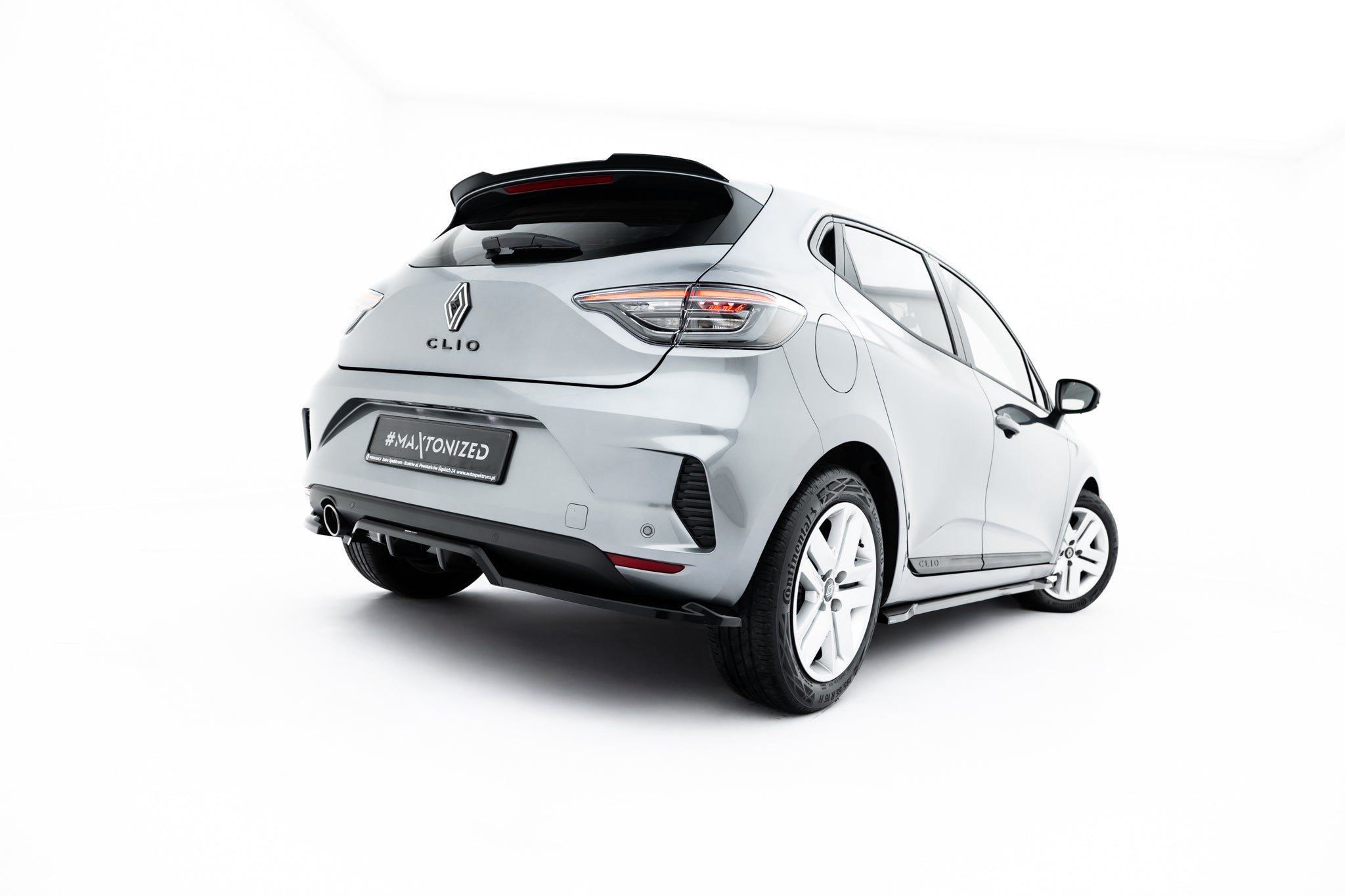 Maxton Design Spoiler CAP passend für Renault Clio Mk5 Facelift schwarz Hochglanz