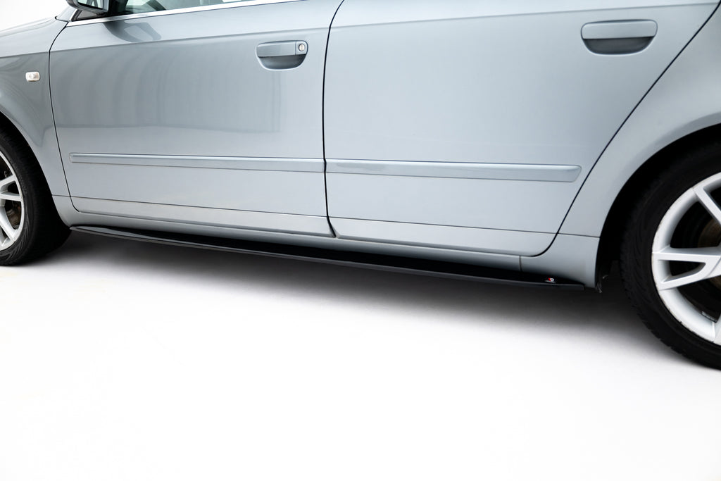 Maxton Design Street+ Seitenschweller Leisten passend für V.1 passend für Audi S4 / A4 / A4 S-Line B6 / B7 schwarz Hochglanz