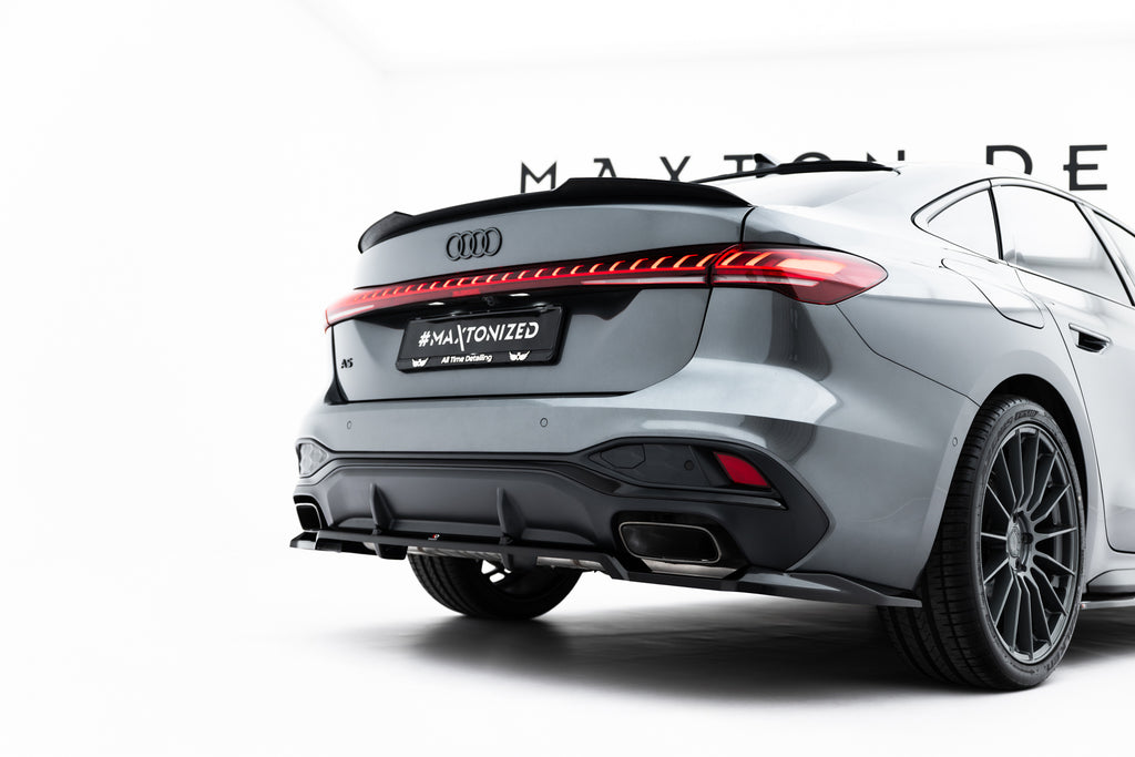 Maxton Design Street+ Mittlerer Diffusor RACE passend für Audi A5 S-Line Limousine / Avant B10 schwarz Hochglanz