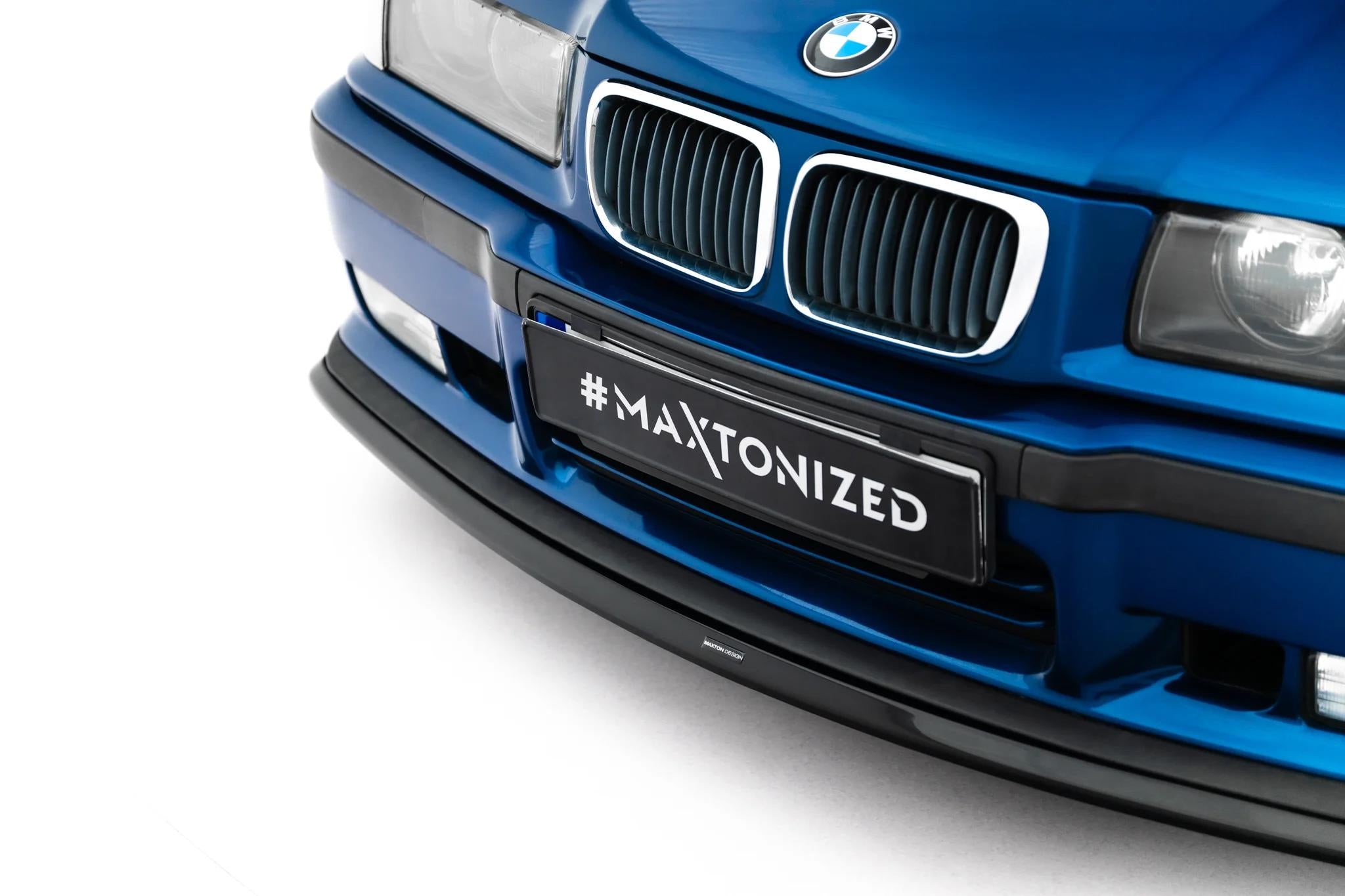 Maxton Design Street+ Spoilerlippe Front Ansatz V.3 passend für BMW M3 / 3 M-Paket Coupe / Cabrio E36 schwarz Hochglanz