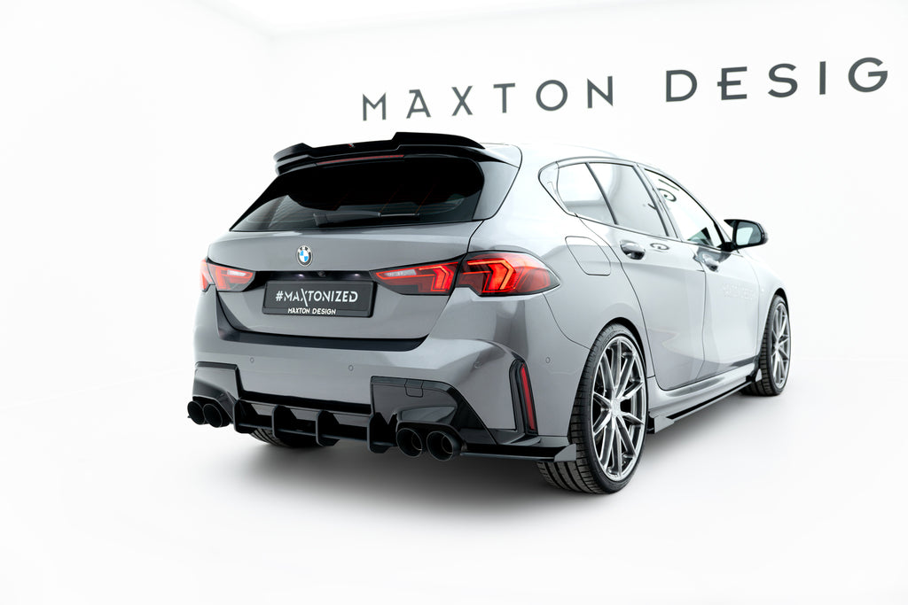 Maxton Design Street Pro Heck Ansatz Flaps Diffusor V.1 + Flaps passend für BMW M135i F70 schwarz Hochglanz