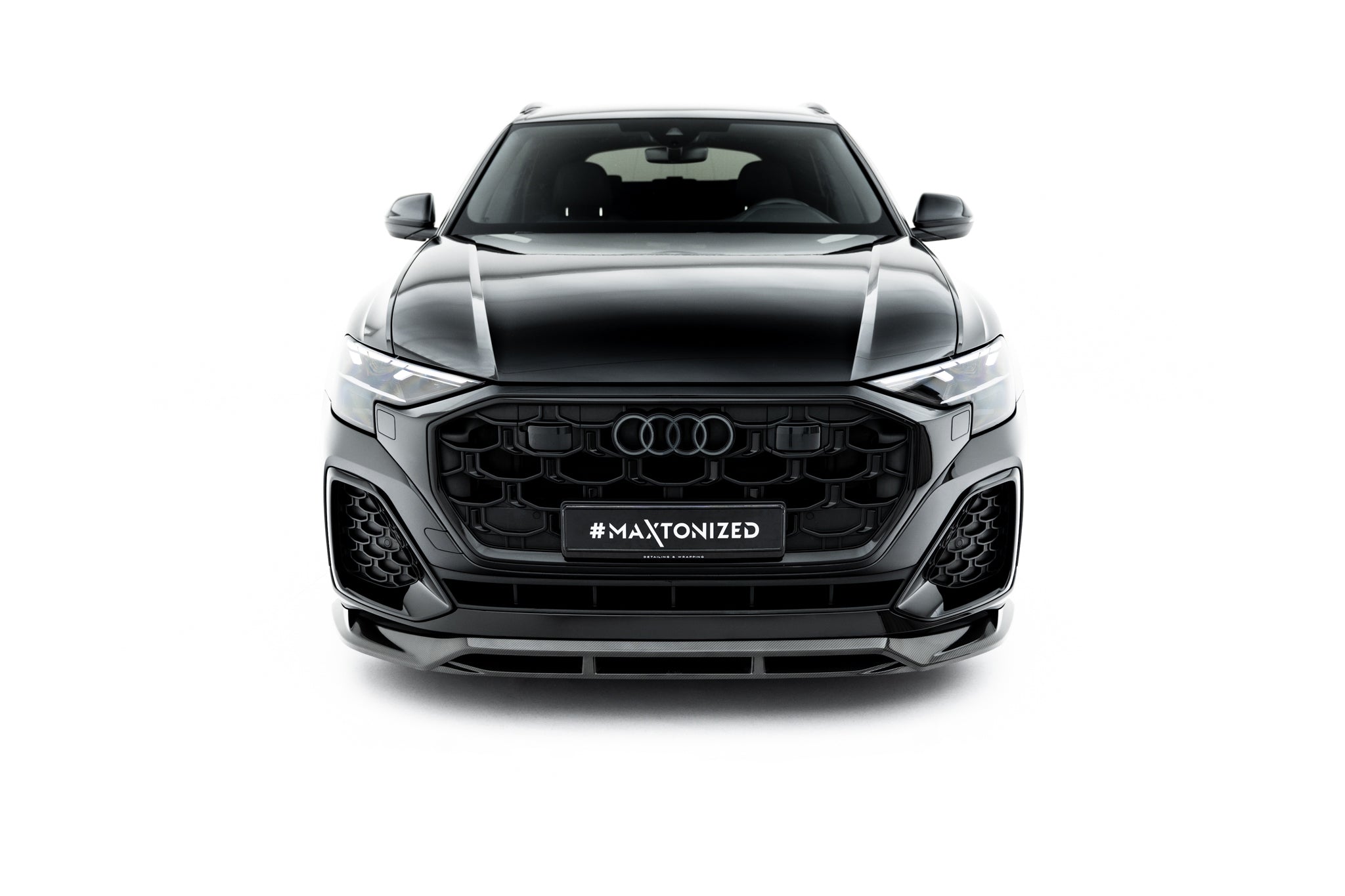 Maxton Design Prepreg Carbon Fiber Street+ Spoilerlippe Front Ansatz passend für Audi SQ8 / Q8 S-Line Mk1 Facelift