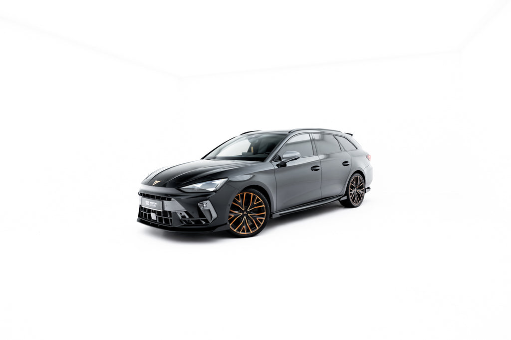 Maxton Design Street Pro Street+ Seitenschweller Leisten + Flaps passend für Cupra Leon ST / Hatchback Aero Mk1 / Mk1 Facelift schwarz Hochglanz