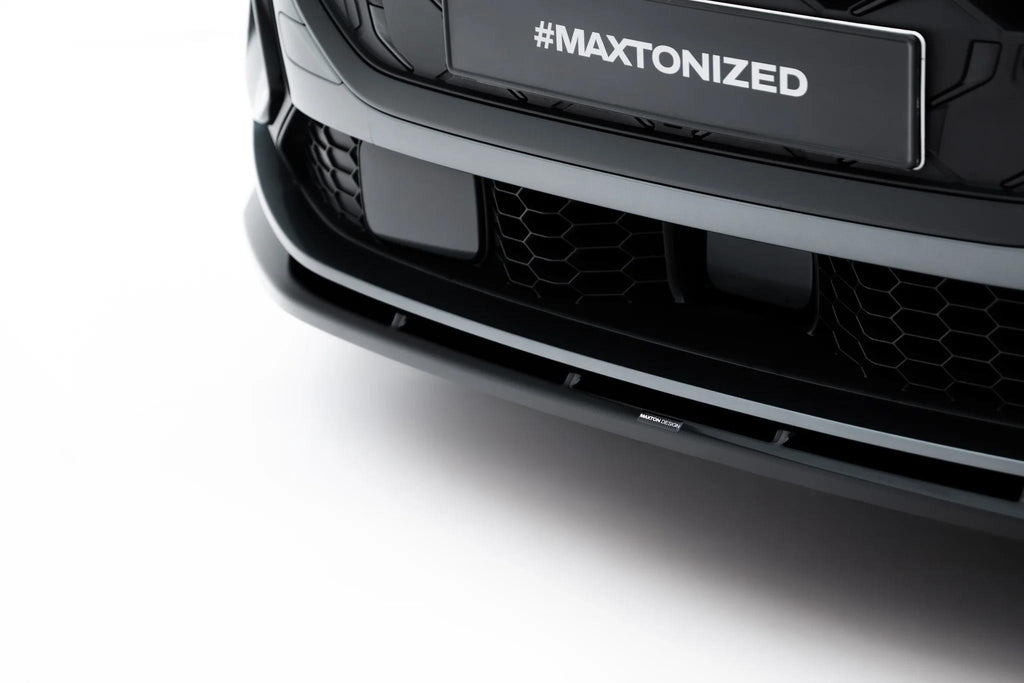 Maxton Design Street+ Spoilerlippe Front Ansatz Passend für Audi SQ5 / Q5 S-Line Sportback / SUV Mk3 Schwarz Hochglanz