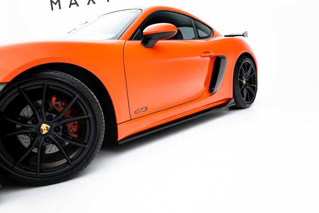 Maxton Design Street+ Seitenschweller Leisten V.2 passend für Porsche 718 Cayman GTS 982c schwarz Hochglanz