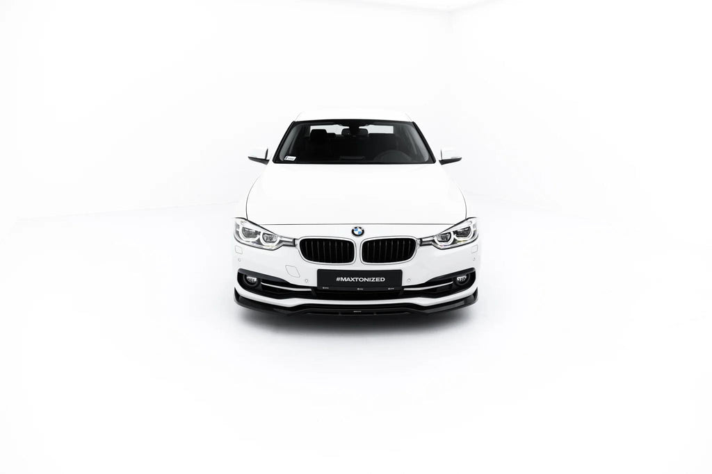 Maxton Design Street+ Spoilerlippe Front Ansatz passend für BMW 3er Sportline Limousine / Touring F30 / F31 schwarz Hochglanz