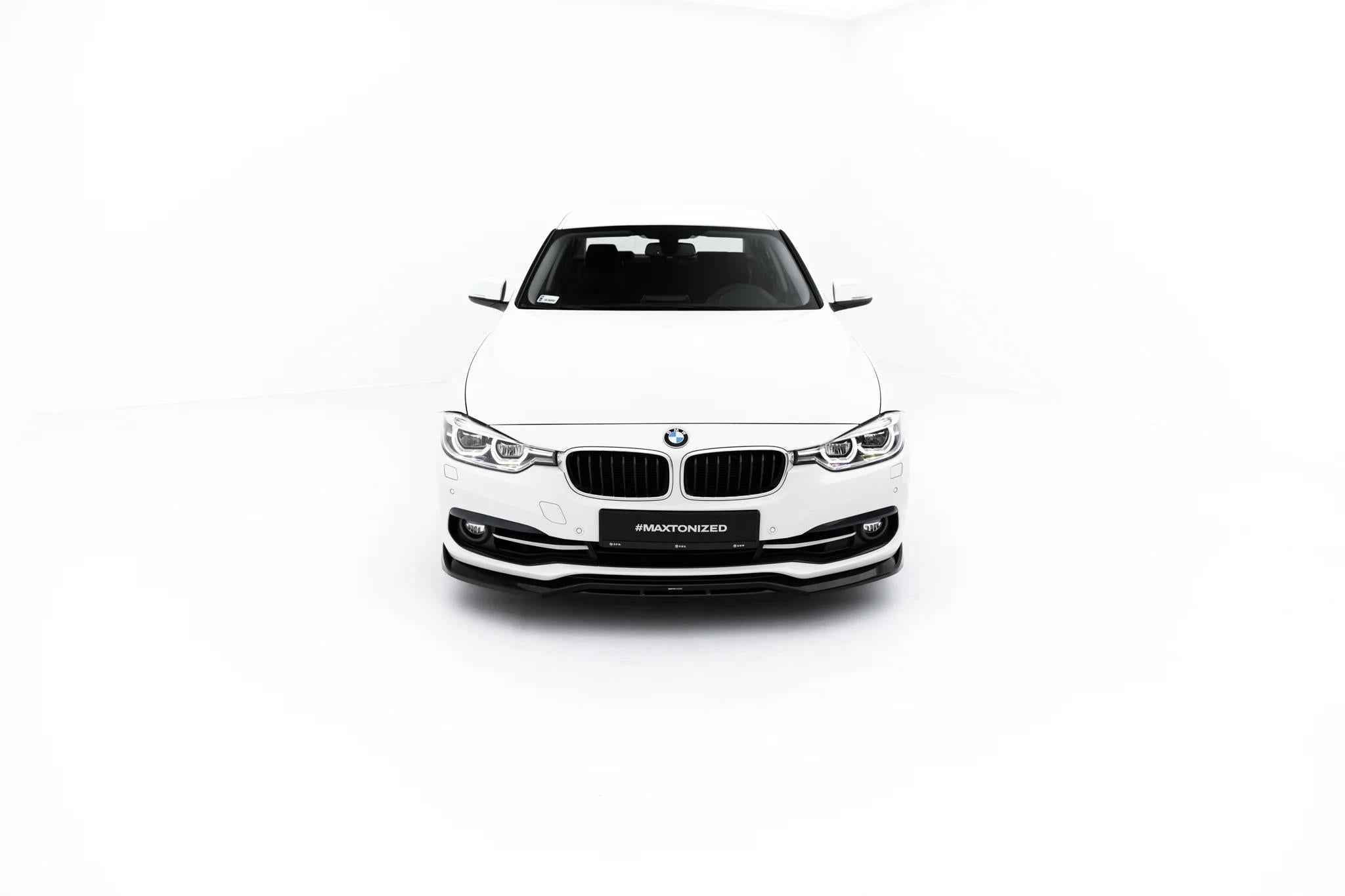 Maxton Design Street+ Spoilerlippe Front Ansatz passend für BMW 3er Sportline Limousine / Touring F30 / F31 schwarz Hochglanz