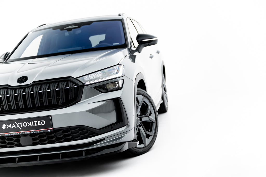 Maxton Design Street+ Spoilerlippe Front Ansatz V.2 passend für Skoda Kodiaq Sportline Mk2 schwarz Hochglanz
