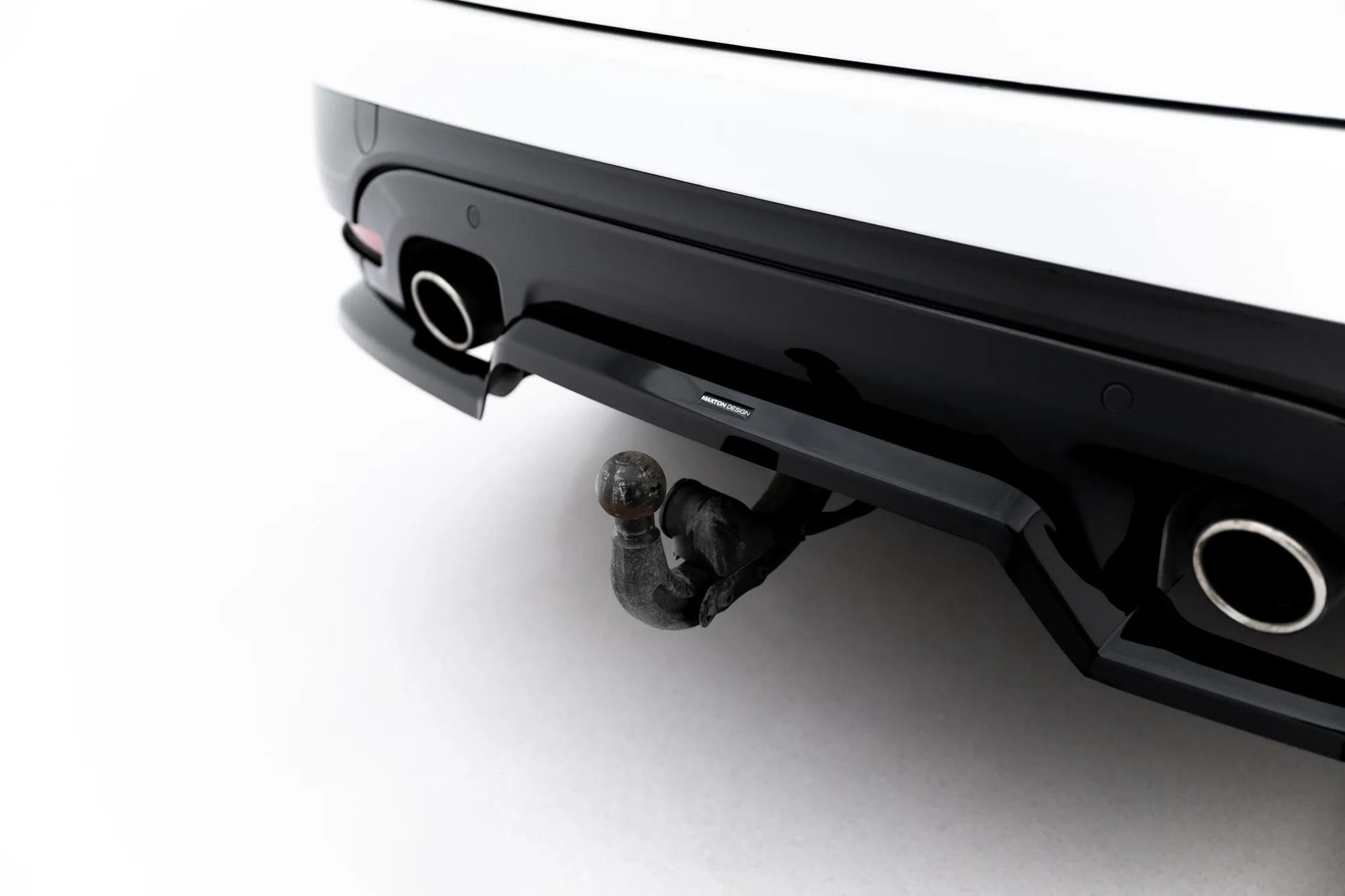 Maxton Design Street+ Mittlerer Diffusor Race Passend für Jaguar F-Pace S X761 Schwarz Hochglanz